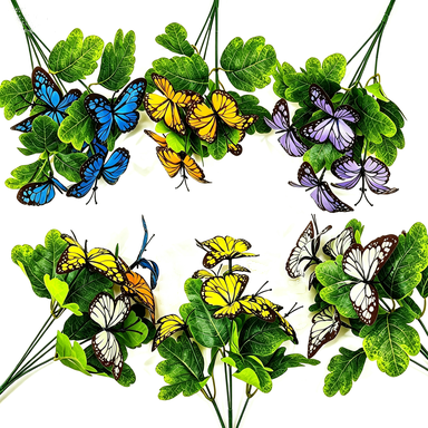 Künstliche Schmetterlingsblumen Büschel – 5 Köpfe, 29 cm, Hochwertige Dekoration für Hochzeit, Trauerfeier, Shop-Deko – Allergikerfreundlich, langlebig