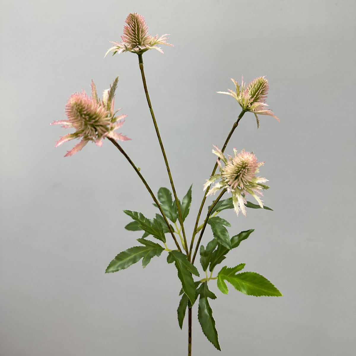 Künstliche Eryngium-Blüten, 60 cm, Ins-Stil, Kunststoff, für Hochzeiten und Wohnkultur, 4 Blütenköpfe