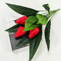 Künstliche Tulpen Büschel, 40 cm hoch, 3 Blüten, ohne Topf – Realistische Dekoblumen für Hochzeit, Shop, Büro, Zuhause