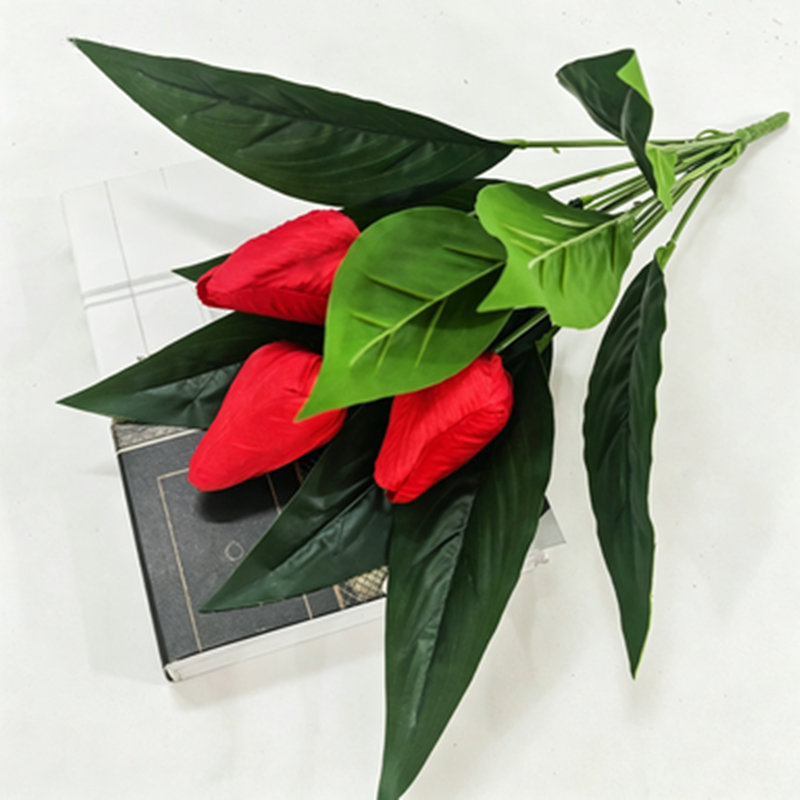 Künstliche Tulpen Büschel, 40 cm hoch, 3 Blüten, ohne Topf – Realistische Dekoblumen für Hochzeit, Shop, Büro, Zuhause