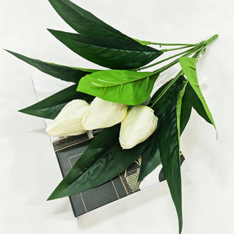 Künstliche Tulpen Büschel, 40 cm hoch, 3 Blüten, ohne Topf – Realistische Dekoblumen für Hochzeit, Shop, Büro, Zuhause
