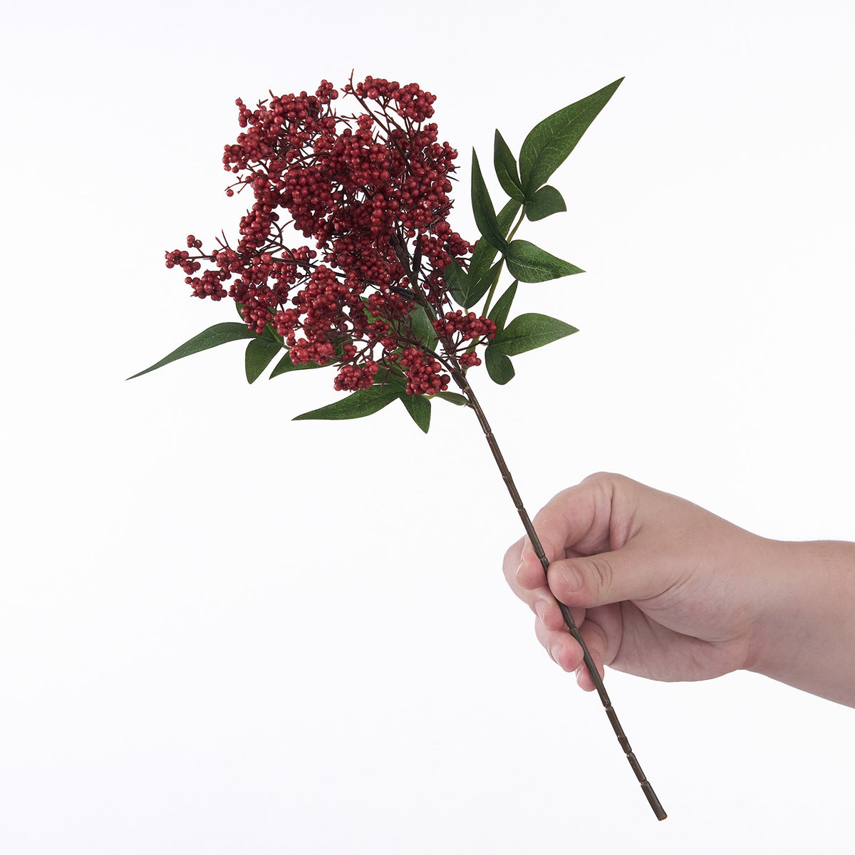 Künstliche Nandina-Beeren, 40 cm, realistischer Busch, für Hochzeitsdeko, Trauerfloristik und Innenraumgestaltung
