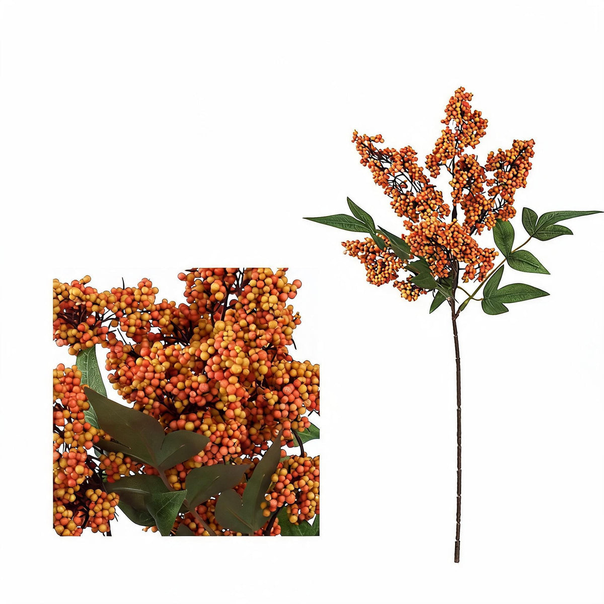 Künstliche Nandina-Beeren, 40 cm, Mischmaterial, Dekoration für Hochzeiten, Trauerfeiern und Einrichtungen