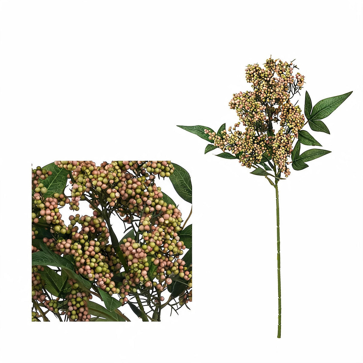 Künstliche Nandina-Beeren, 40 cm, Mischmaterial, Dekoration für Hochzeiten, Trauerfeiern und Einrichtungen