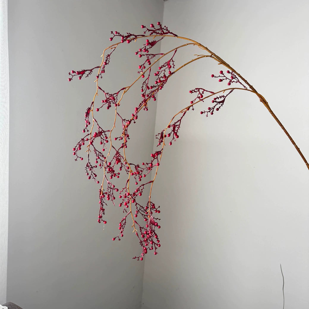 Künstliche Hängepflanze Bergreturn, 137 cm lang, Plastik, rot/orange, für Dekoration Hochzeit Event Ladenlokal
