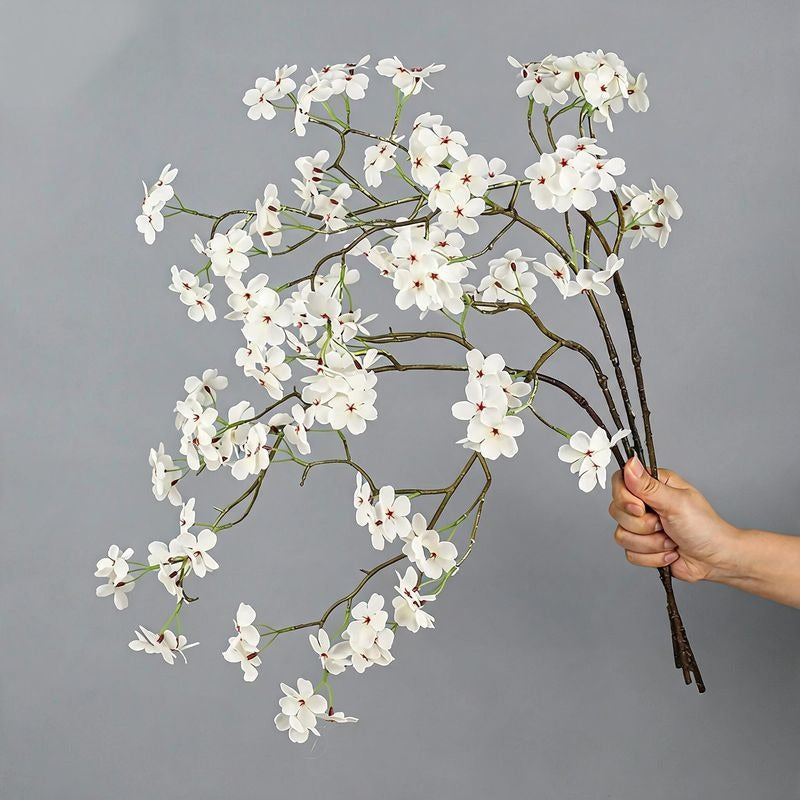 Künstliche Birnenblüte Einzelstiel, 76 cm, Seidenstoff, modern, für Hochzeit, Dekoration, Shop, Büro