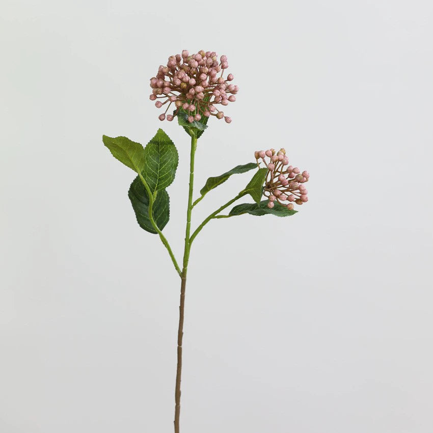 Künstliche Hortensienbeere, Seidenblumen-Deko, 54 cm Stiel, 2 Blüten, 10 cm Durchmesser, für Hochzeit, Shop-Deko, Innenraum