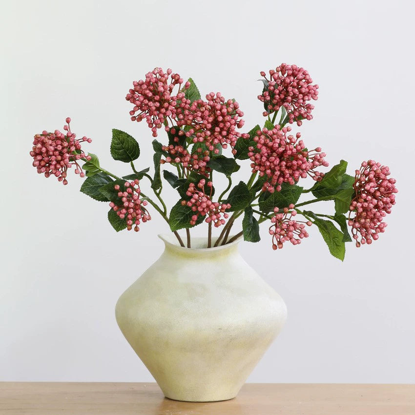 Künstliche Hortensienbeere, Seidenblumen-Deko, 54 cm Stiel, 2 Blüten, 10 cm Durchmesser, für Hochzeit, Shop-Deko, Innenraum