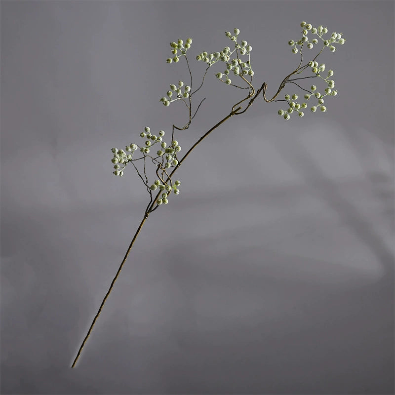 Künstliche Maulsbeere (Morus) Single Stem, 80 cm, weiß-grün, plastik, für Floristik, Hochzeiten, Dekoration