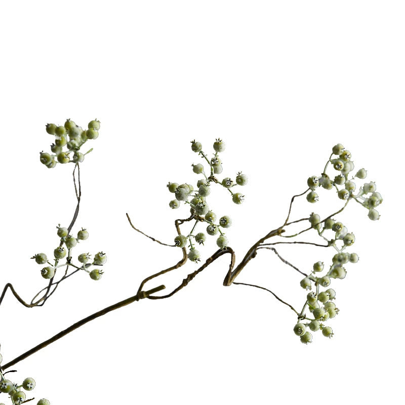 Künstliche Maulsbeere (Morus) Single Stem, 80 cm, weiß-grün, plastik, für Floristik, Hochzeiten, Dekoration
