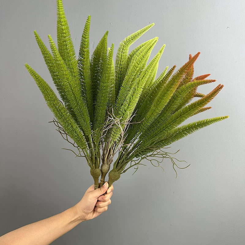 Künstliche Federngras-Pflanze, 50 cm, PE/PVC, Persischer Farn, für Innen- und Außenbereich, ohne Blumentopf