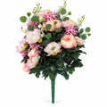 24-teiliger künstlicher Pfingstrosen-Blumenstrauß, 55 cm hoch, Hochzeitsdeko, Grabschmuck, langlebig, allergenfrei