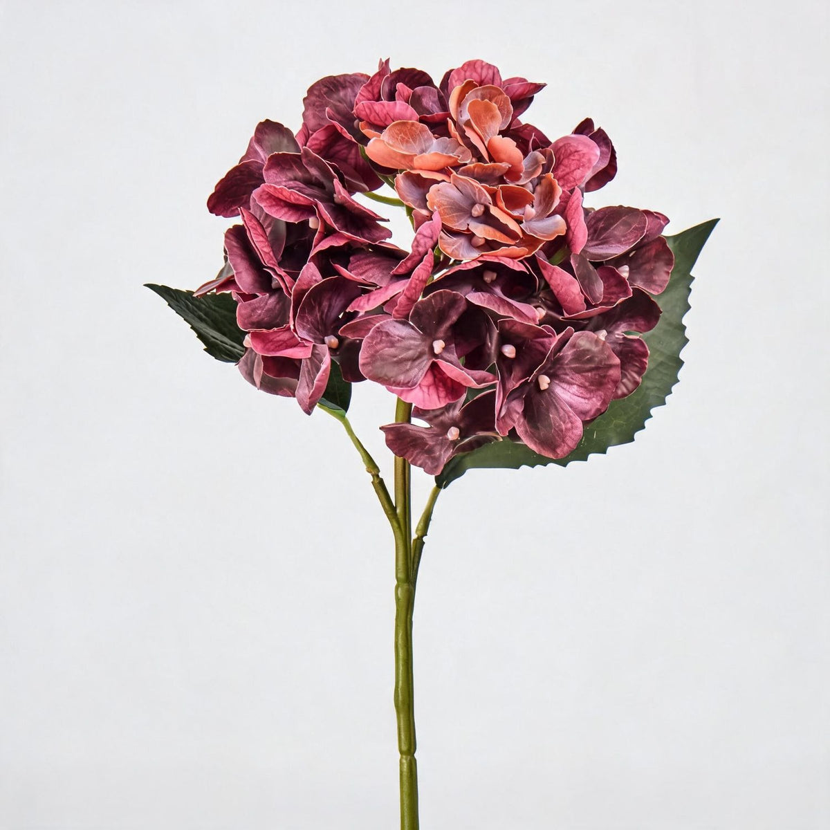 Künstliche Hortensie Einzelstiel 40 cm, 15 cm Blüte, Hochwertig für Hochzeit, Hotel, Dekoration, Gewerbe, Innenraum