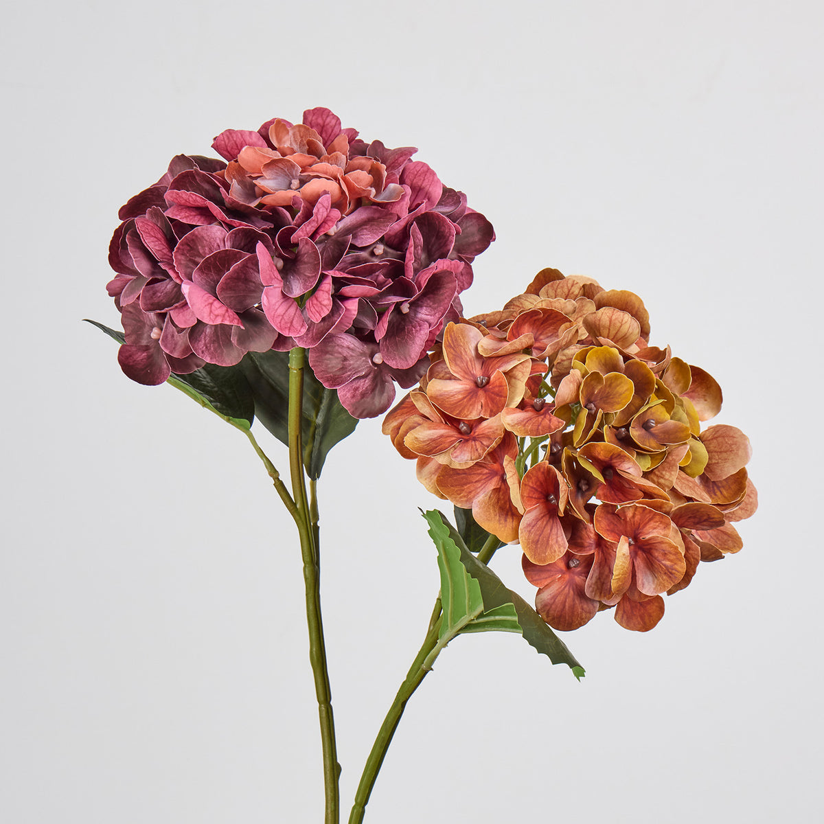 Künstliche Hortensie Einzelstiel 40 cm, 15 cm Blüte, Hochwertig für Hochzeit, Hotel, Dekoration, Gewerbe, Innenraum