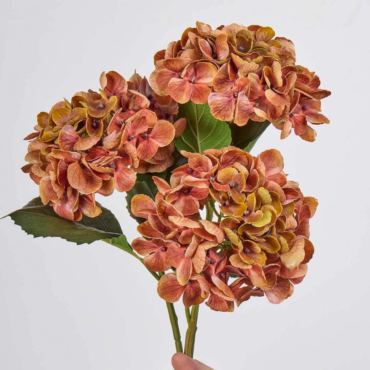 Künstliche Hortensie Einzelstiel 40 cm, 15 cm Blüte, Hochwertig für Hochzeit, Hotel, Dekoration, Gewerbe, Innenraum