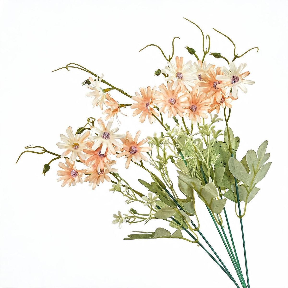 Künstliche Gerbera Büschel, 39 cm hoch, 3,5 cm Blüten, für Dekoration, Hochzeit, Büro, Shop, Mischmaterial, ohne Topf