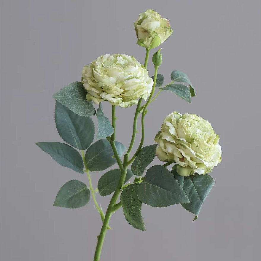 3-Kopf-Rosenbusch aus Seide, 53 cm, hochwertige Kunstblumen für Hochzeiten, Events und Innendekoration