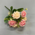 Künstlicher Pfingstrosen-Busch, 32 cm hoch, 6 Blüten, Mischmaterial, ideal für Hochzeiten, Dekoration, Floristik, Großhandel