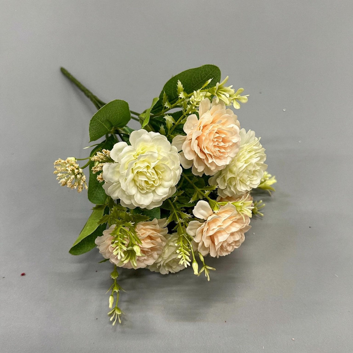 Künstlicher Pfingstrosen-Busch, 32 cm hoch, 6 Blüten, Mischmaterial, ideal für Hochzeiten, Dekoration, Floristik, Großhandel