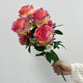 7-köpfige künstliche Seidenrose, 43 cm, Hochzeit Dekoration, Grabschmuck, Innenraum, langlebig, allergenfrei