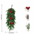 Künstliche Weihnachtsgirlande mit Kiefernzweigen und roten Beeren, 64 cm, Innenraumdeko, Wanddeko, Festtagsdekoration