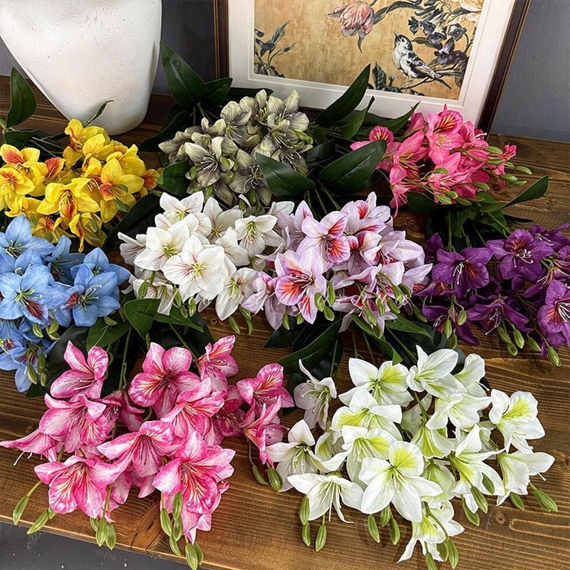 Künstliche Bauhinia-Blüten, 48 cm, 20 Blüten, Seidenstoff, moderne Dekoration für Hochzeiten, Hotels und Wohnräume