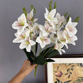 Künstliche Bauhinia-Blüten, 48 cm, 20 Blüten, Seidenstoff, moderne Dekoration für Hochzeiten, Hotels und Wohnräume