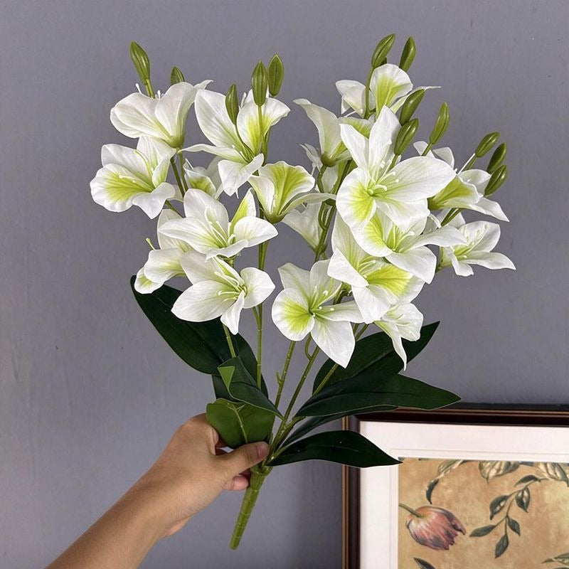 Künstliche Bauhinia-Blüten, 48 cm, 20 Blüten, Seidenstoff, moderne Dekoration für Hochzeiten, Hotels und Wohnräume