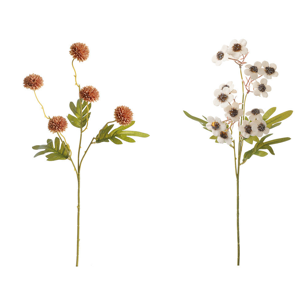 Künstliche Löwenzahn und kleine Pflaumenblüten Bouquet, 58 cm, Seidenstoff, modernes Design, für Zuhause und Hochzeiten