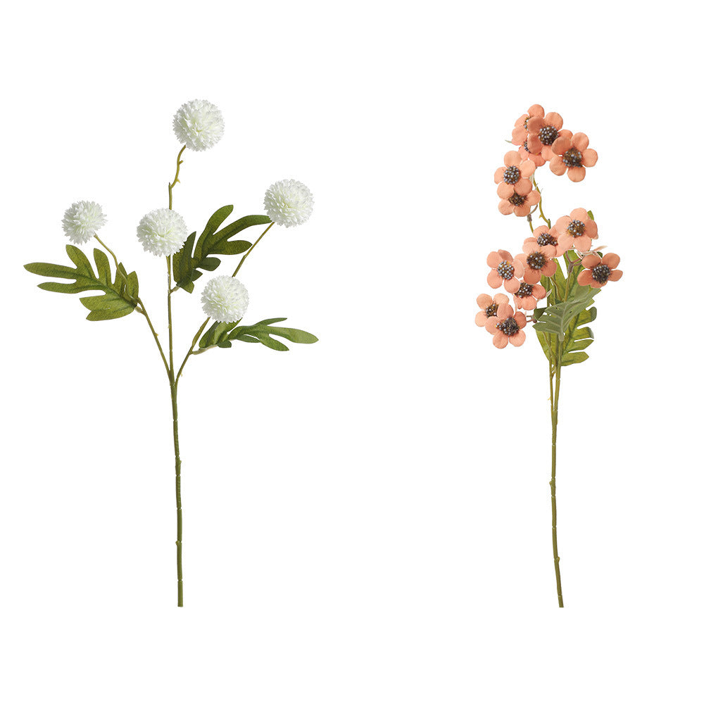 Künstliche Löwenzahn und kleine Pflaumenblüten Bouquet, 58 cm, Seidenstoff, modernes Design, für Zuhause und Hochzeiten