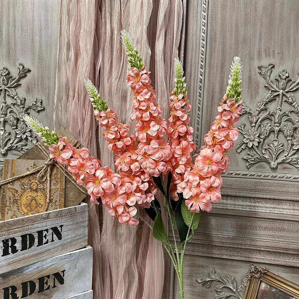 Künstliche Blumenstrauß, 57 cm, Seidenstoff, Goldgras, Rittersporn, Hyazinthe, Veilchen, Hochzeit, Innendekoration