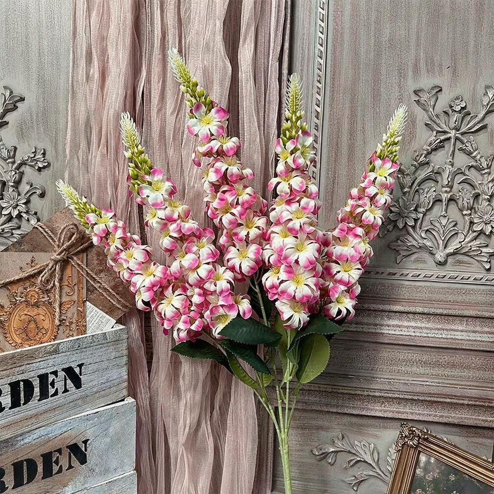 Künstliche Blumenstrauß, 57 cm, Seidenstoff, Goldgras, Rittersporn, Hyazinthe, Veilchen, Hochzeit, Innendekoration