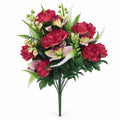 24-teiliger künstlicher Pfingstrosen-Lilien-Mix Blumenstrauß, 65 cm hoch, modern, für Hochzeit, Dekoration, Laden, Büro