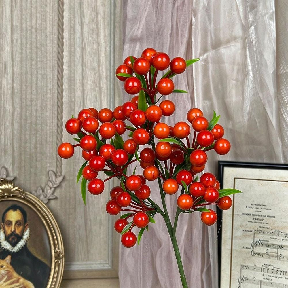 Künstliche Mistelzweige 35 cm – Plastik-Dekobranch für Weihnachten, Hochzeit, Gastgewerbe – 1 Stiel, realistisch, langlebig