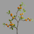 Künstlicher Apfelzweig 18 Früchte, 64 cm, Seidenblumen, Dekoration für Hochzeit, Hotel, Laden, Zuhause – gelb/rot