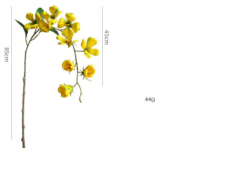 Künstliche Hartriegelblüten, 85 cm, 9 Blüten pro Stiel, Seidenstoff, für Innendekoration, Hotel, Einzelhandel, Hochzeit