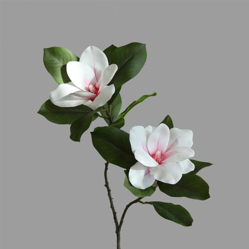 Künstliche Magnolie, 100 cm, Latex, 4 Blüten, biegsamer Stiel – Hochwertige Dekoration für Zuhause, Hotel, Event, Hochzeit, ganzjährig