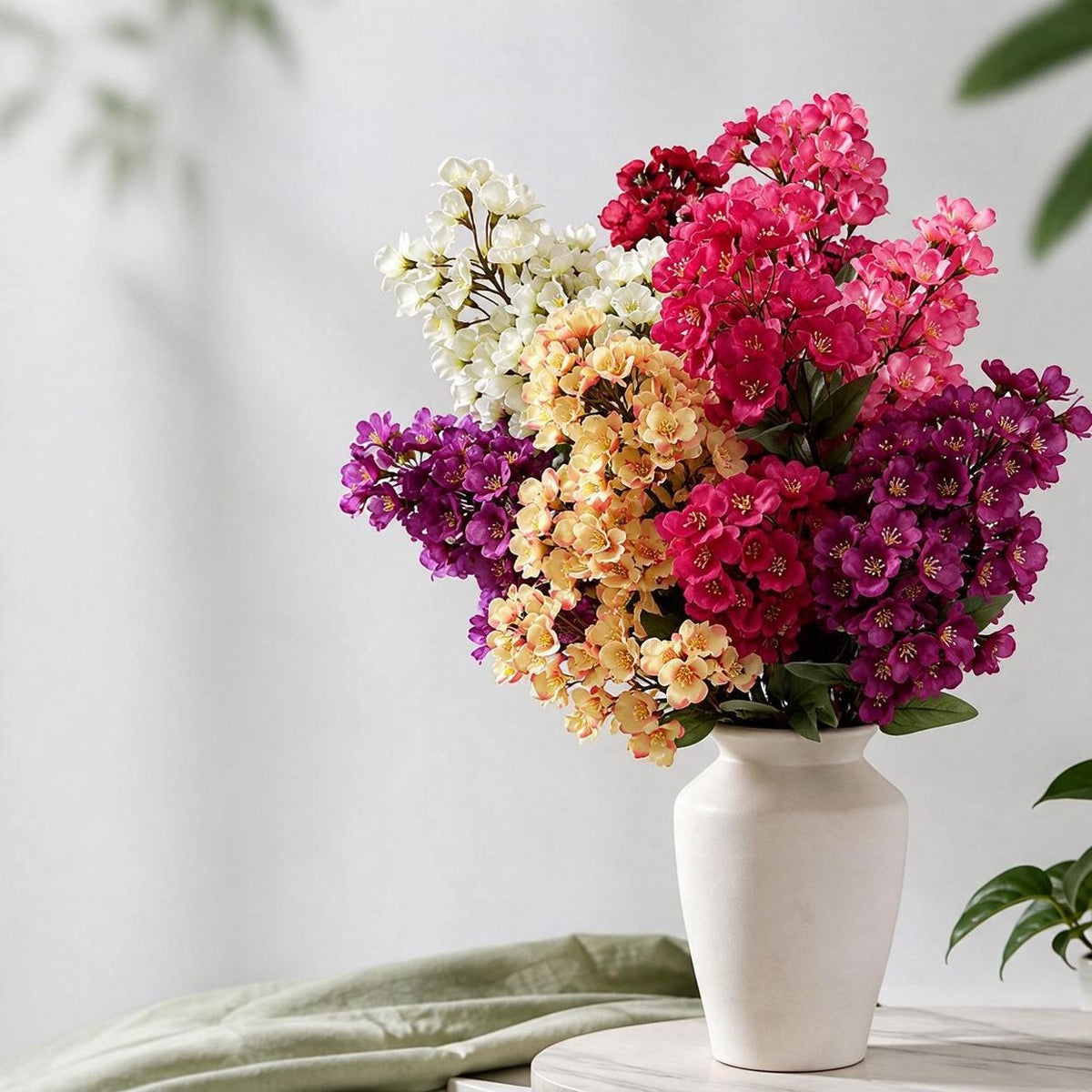 Künstliche Begonien-Blüten, 74 cm, Polyester, moderne Deko für Zuhause, Hochzeiten und Gewerbe