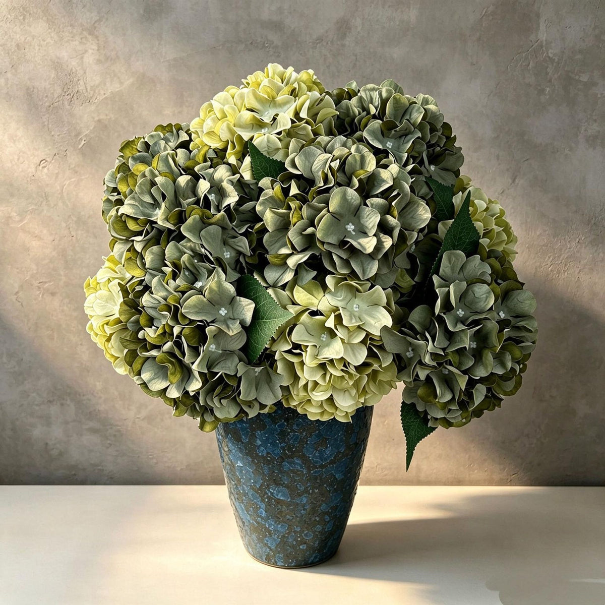 46 cm künstliche Hortensien-Blumenstrauß, 225 Blüten, Hochzeitsschmuck, Innen- & Außendekoration, langlebig, pflegeleicht