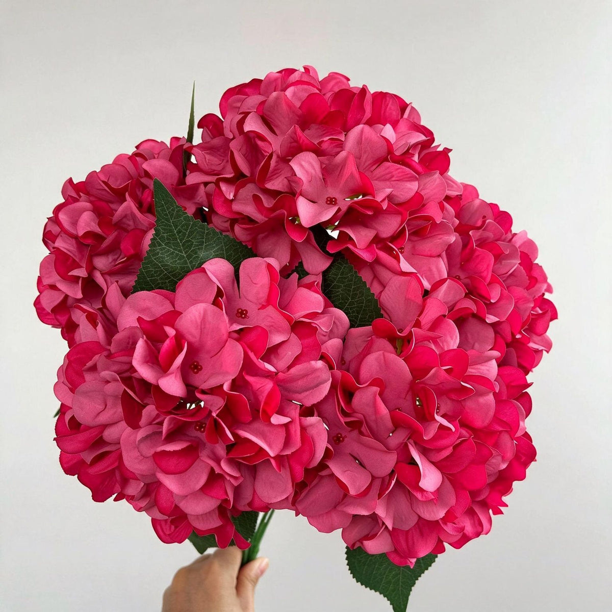 46 cm künstliche Hortensien-Blumenstrauß, 225 Blüten, Hochzeitsschmuck, Innen- & Außendekoration, langlebig, pflegeleicht