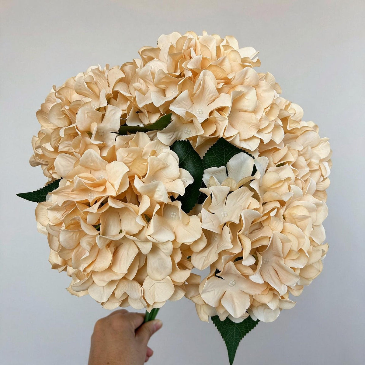 46 cm künstliche Hortensien-Blumenstrauß, 225 Blüten, Hochzeitsschmuck, Innen- & Außendekoration, langlebig, pflegeleicht