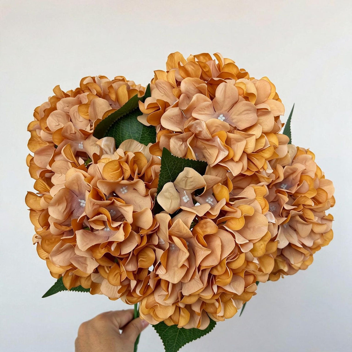 46 cm künstliche Hortensien-Blumenstrauß, 225 Blüten, Hochzeitsschmuck, Innen- & Außendekoration, langlebig, pflegeleicht