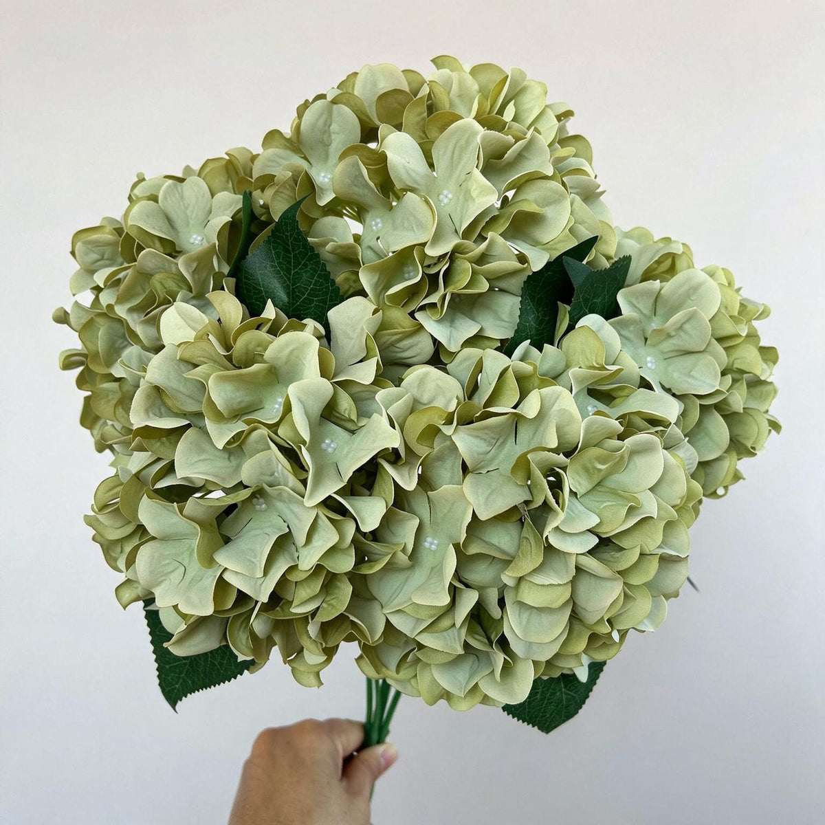 46 cm künstliche Hortensien-Blumenstrauß, 225 Blüten, Hochzeitsschmuck, Innen- & Außendekoration, langlebig, pflegeleicht