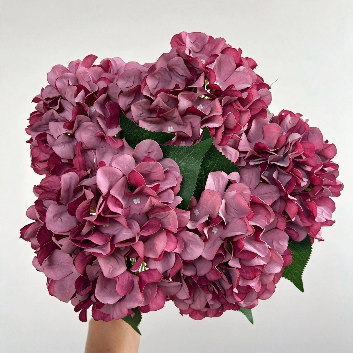 46 cm künstliche Hortensien-Blumenstrauß, 225 Blüten, Hochzeitsschmuck, Innen- & Außendekoration, langlebig, pflegeleicht