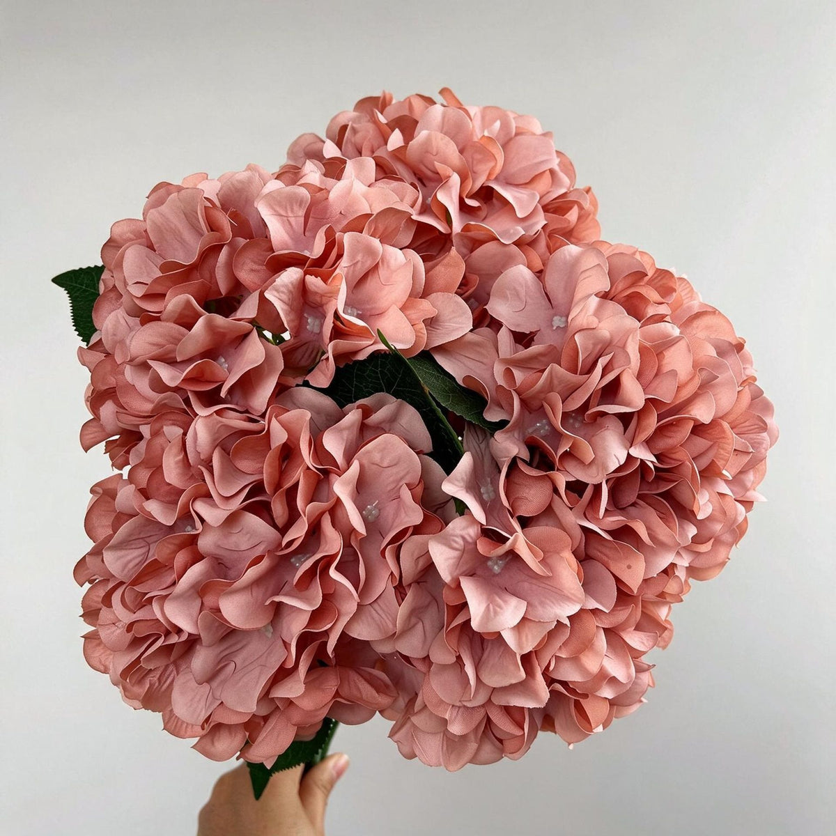 46 cm künstliche Hortensien-Blumenstrauß, 225 Blüten, Hochzeitsschmuck, Innen- & Außendekoration, langlebig, pflegeleicht