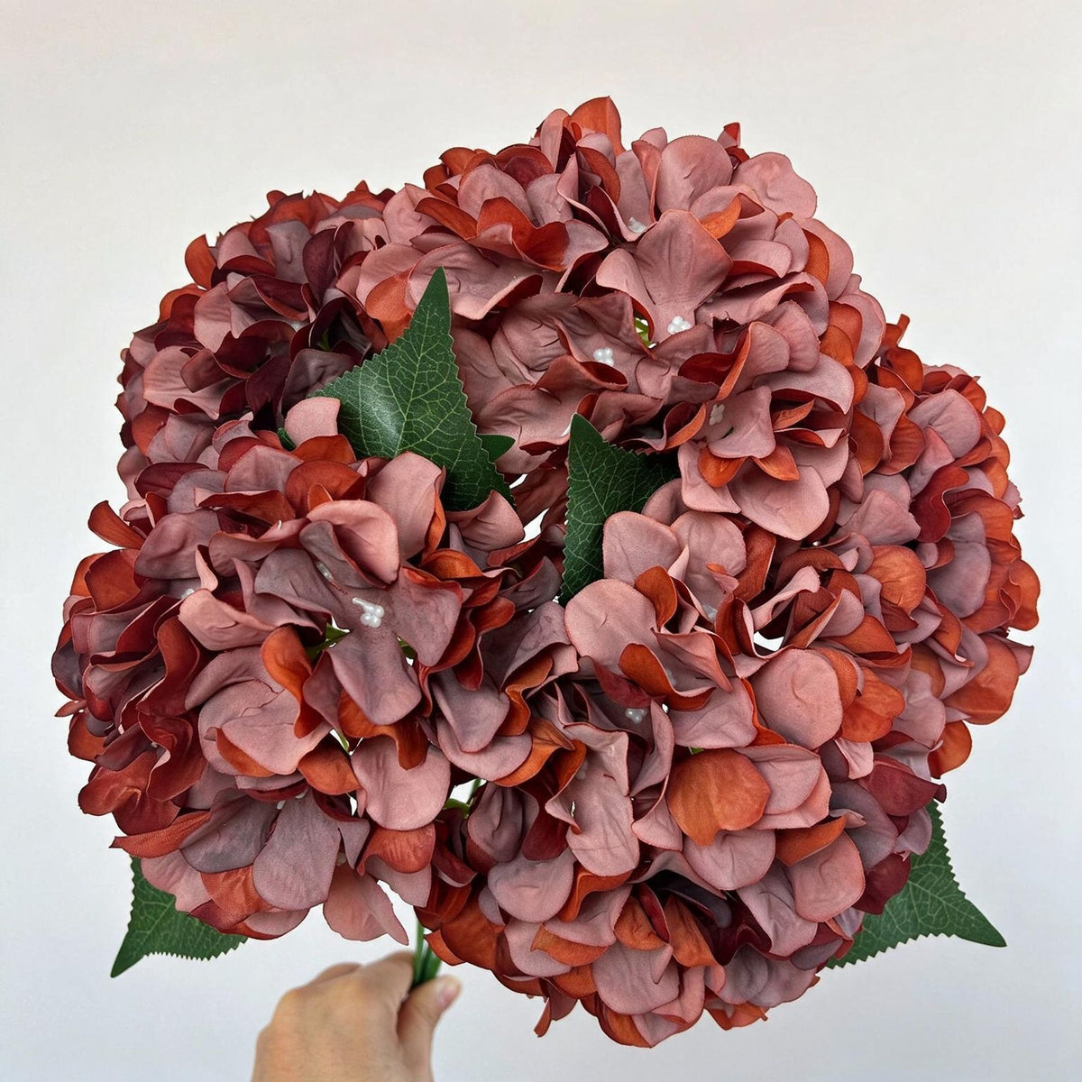46 cm künstliche Hortensien-Blumenstrauß, 225 Blüten, Hochzeitsschmuck, Innen- & Außendekoration, langlebig, pflegeleicht