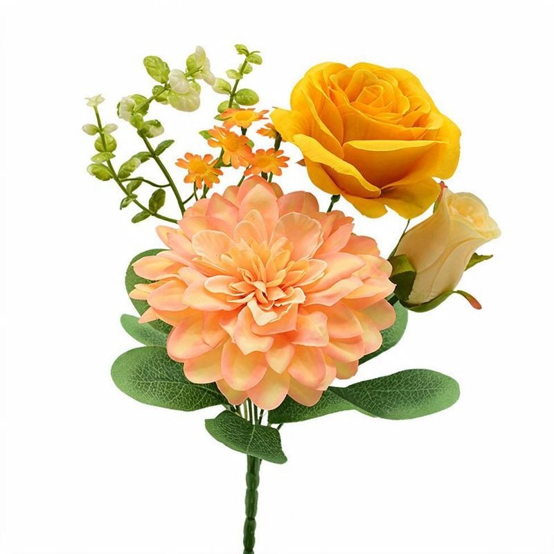 Künstliche Seidenblumen Pfingstrose/Dahlie Busch 30 cm, Landhausstil, Hochzeit Dekoration, Büro, Hotel, Schaufenster