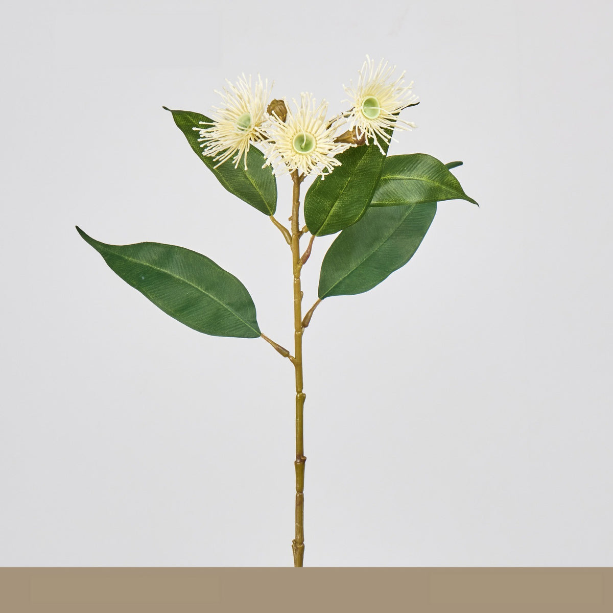 Künstliche Blumenarrangement, 3 Blütenköpfe (Wilder Hafer, Eukalyptus, Pusteblume, Zwiebelblume), 48 cm, single Stem, für Hochzeit, Dekoration, Innenraum