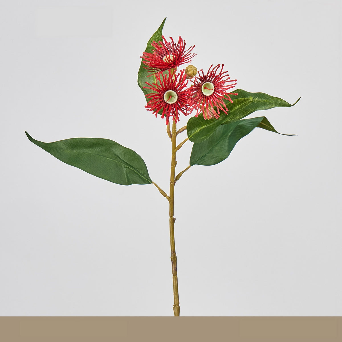 Künstliche Blumenarrangement, 3 Blütenköpfe (Wilder Hafer, Eukalyptus, Pusteblume, Zwiebelblume), 48 cm, single Stem, für Hochzeit, Dekoration, Innenraum