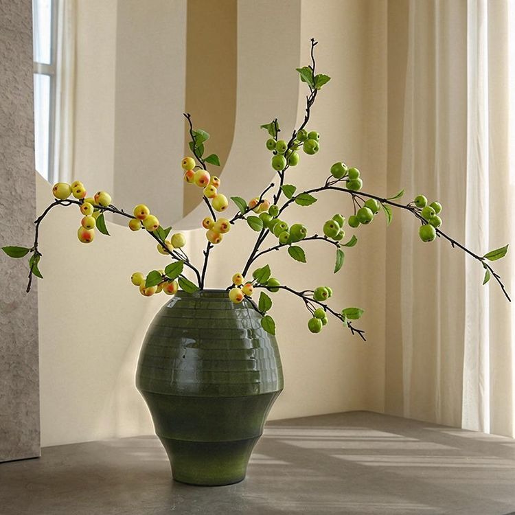Künstliche Apfelblüte, Einzelstiel mit 36 Blüten, 105 cm lang, Seidenstoff, für Innenraum, Dekoration